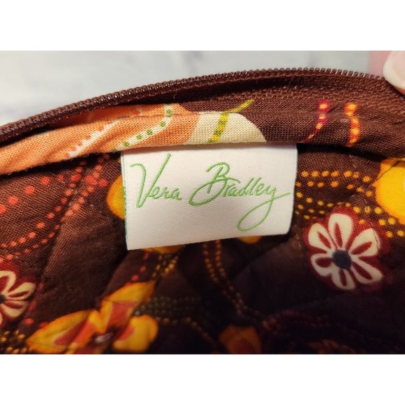 Vera Bradley Mini Hipster Crossbody Bag Handbag and Wallet Floral Brown Yellow - Picture 9 of 15